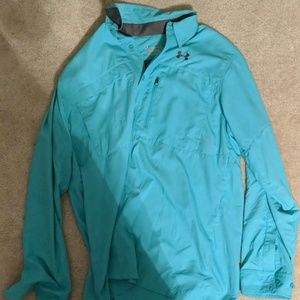 Under Armour Heat Gear Teal Fishing Shirt M